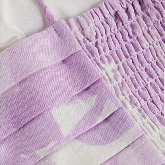 Floral Pleated Linen-Blend Tie Strap Cami - Picture 6 of 6